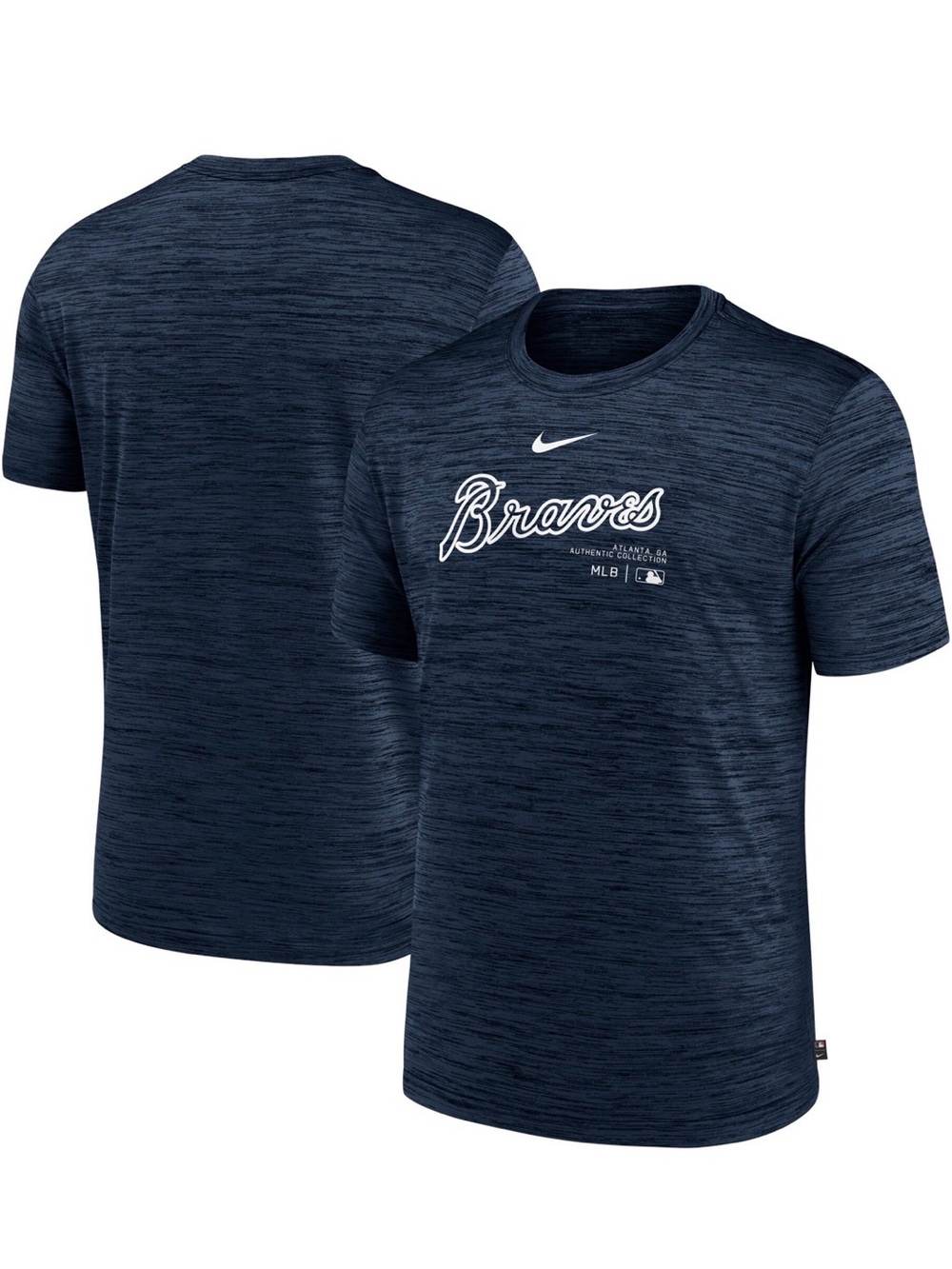 Nike Braves Navy Heather Short Sleeve Performance Tee